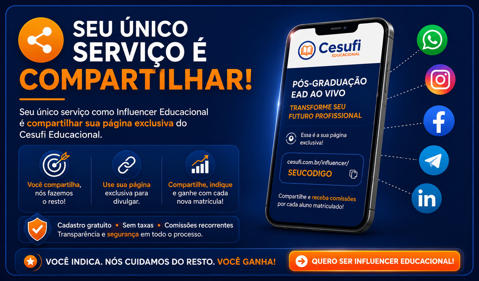Unico Compromisso do Influencer Educacional do Cesufi Educacional